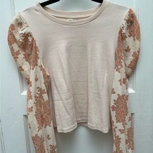 Dolan Anthropologie Floral Sleeve Women's Top